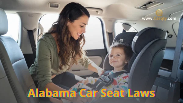 Child in booster seat with proper seat belt fit across shoulder and hips, illustrating Alabama Car Seat Laws compliance for booster stage safety.