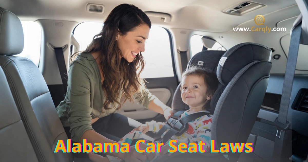 Child in booster seat with proper seat belt fit across shoulder and hips, illustrating Alabama Car Seat Laws compliance for booster stage safety.