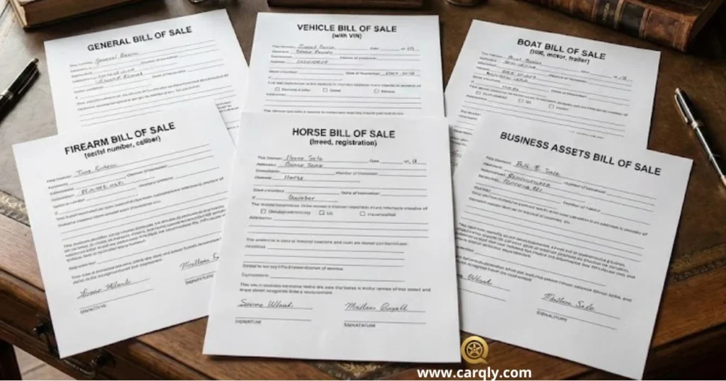 Different Types of Bill of Sale Forms