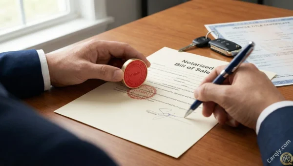 Notarized Bill of Sale for Car